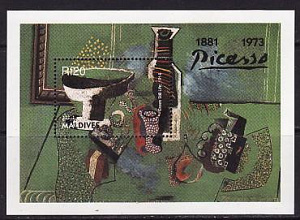 Мальдивы, 1993, Живопись Пикассо, блок